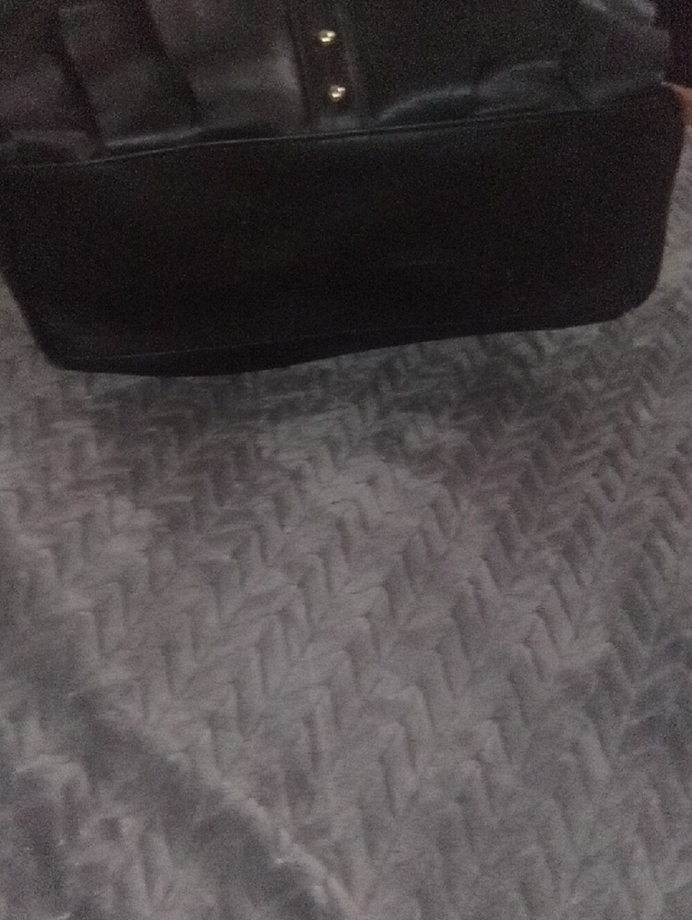 Black Ruffle Tote Bag with Stud Accent - Picture 5 of 6